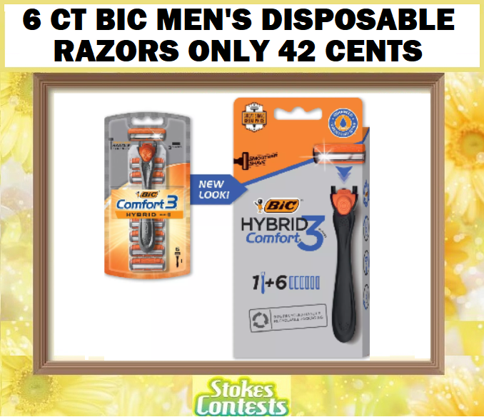 Image 6 Pack BIC Ment's Disposable Razors ONLY 42 CENTS!