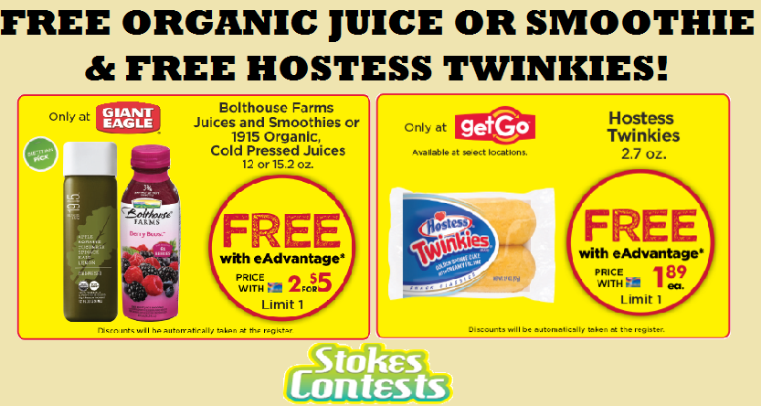 Image FREE Organic Juice or Smoothie & FREE Hostess Twinkies