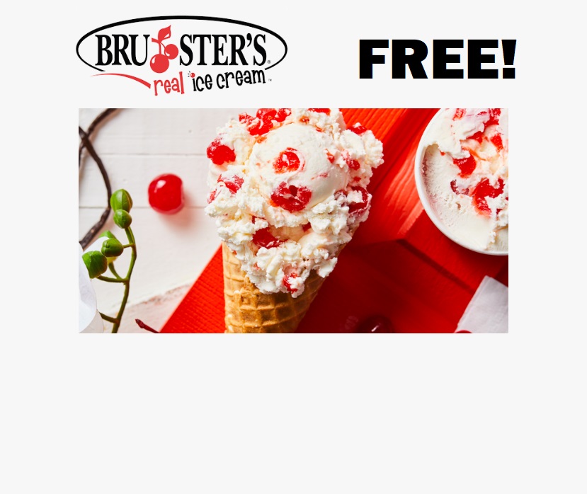 Image FREE Single Scoop Waffle Cone at Bruster’s