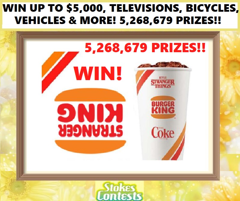 Image Win up to $5,000, Televisions, Vehicles, Bicycles & MORE! 5,268,679 PRIZES!! 