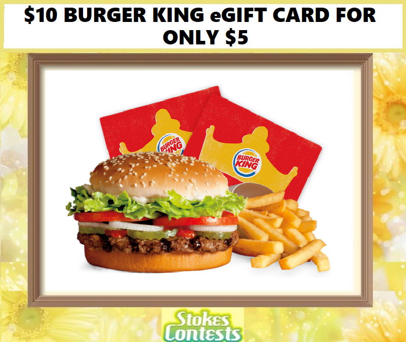 Image $10 Burger King eGift Card for ONLY $5