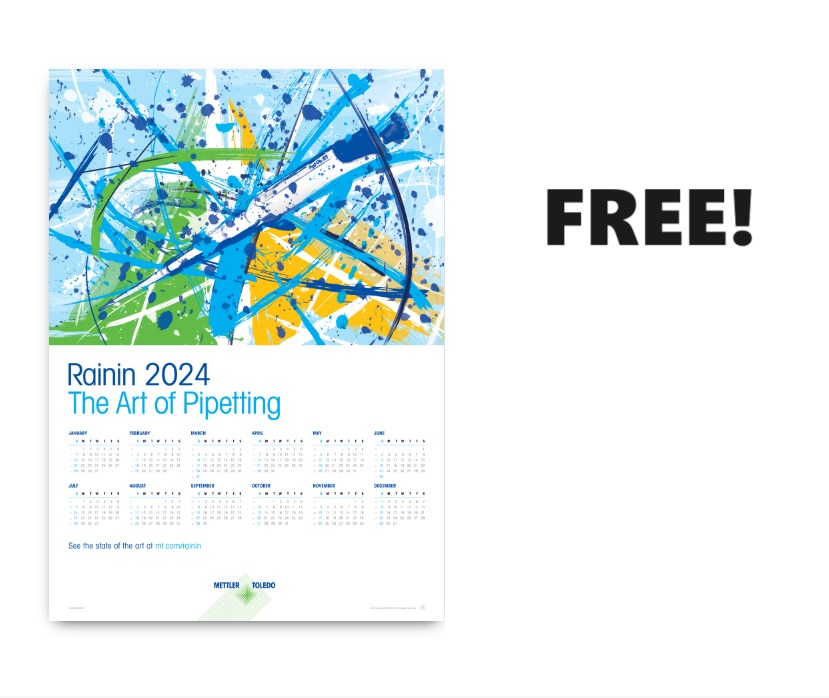 Image FREE Rainin Art of Pipetting 2024 Wall Calendar