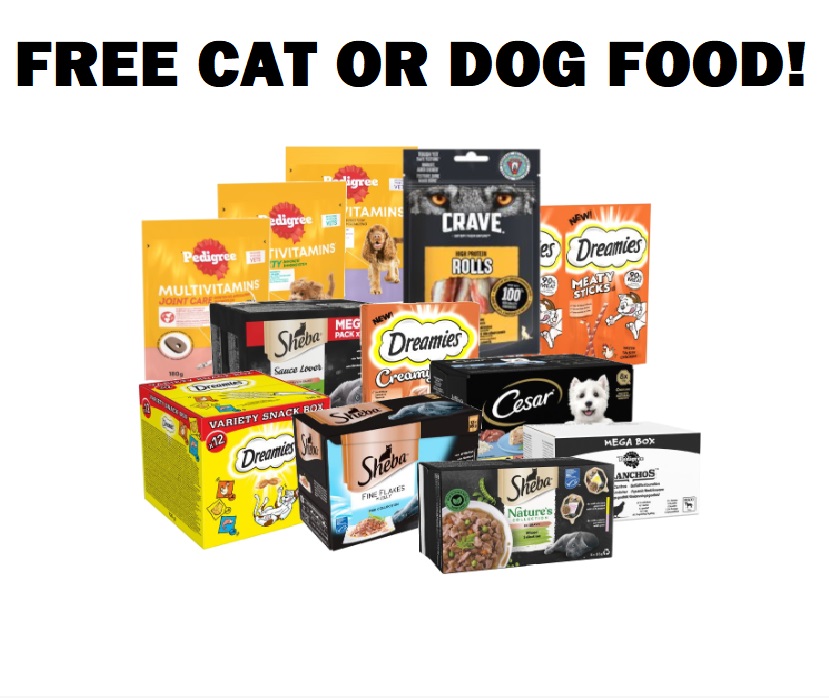Image FREE Cat or Dog Food! Pedigree, Cesar & MORE!