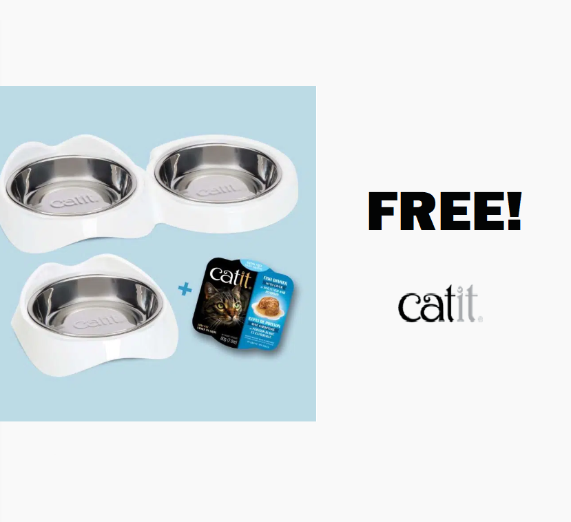 Image FREE Catit Feeding Dishes & FREE 6 Pack Catit Dinners