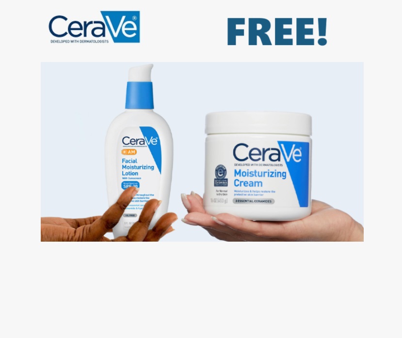 Image FREE CeraVe Moisturizing Cream & AM Lotion Sample Pack