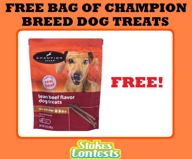 Image FREE Bag of Champion Breed Dog Treats TODAY ONLY!