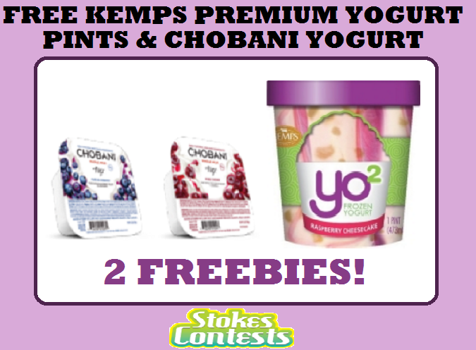 Image FREE Kemps Yo2 Premium Frozen Yogurt Pints & FREE Chobani Yogurt Flips TODAY ONLY!