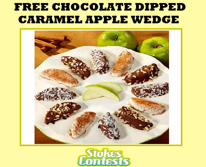 Image FREE Chocolate Dipped Caramel Apple Wedge