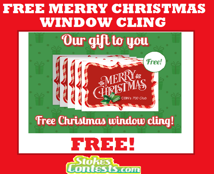 Image FREE Merry Christmas Window Cling