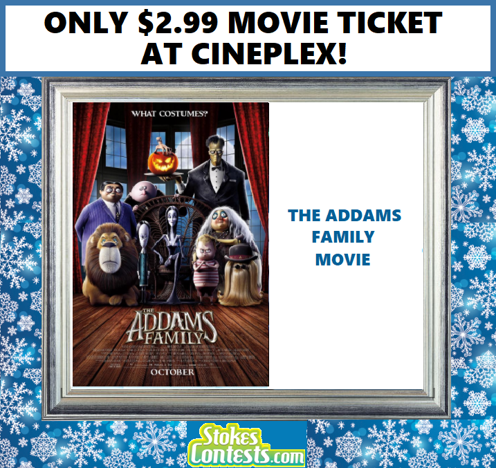 Image The Addams Movie For ONLY $2.99 at Cineplex!