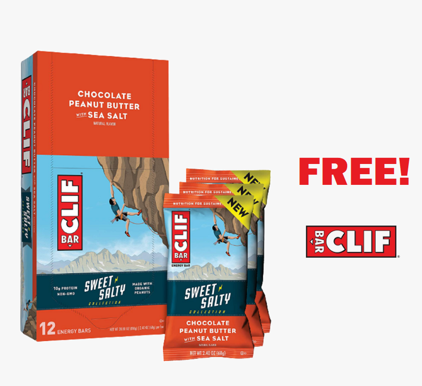 Image FREE 12 PACK Of Chocolate Peanut Butter With Sea Salt Clif Protein Bars