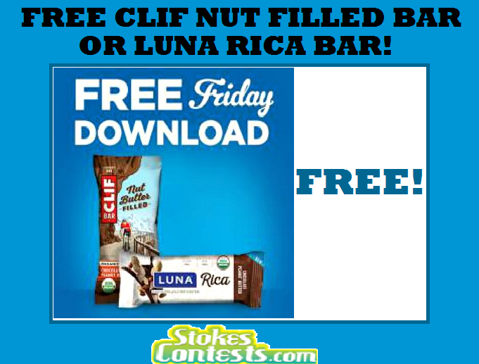 Image FREE Clif Nut Butter Filled BAR or Luna Rica BAR! TODAY ONLY!