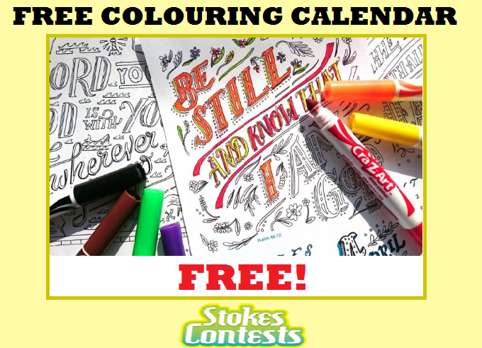 Image FREE Colouring Calendar