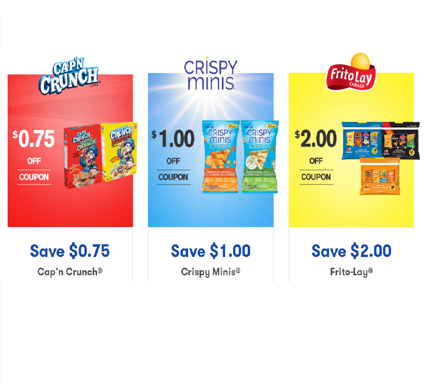 Image Save 75 Cents on Cap'N Crunch Cereal, Save $2 on Frito Lapy Pack, Save $1 on 2 Bags  of Lay's & MORE!