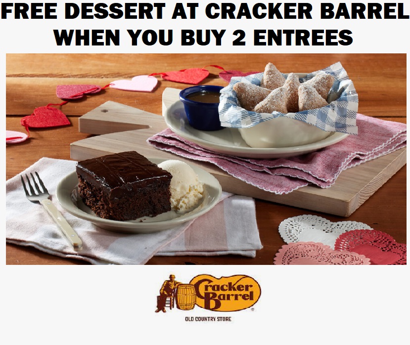 Image FREE Dessert at Cracker Barrel when You Buy 2 Entrees