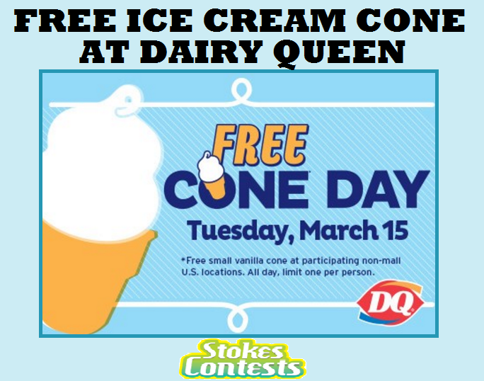 Image FREE Ice Cream Cone at Dairy Queen on March 15