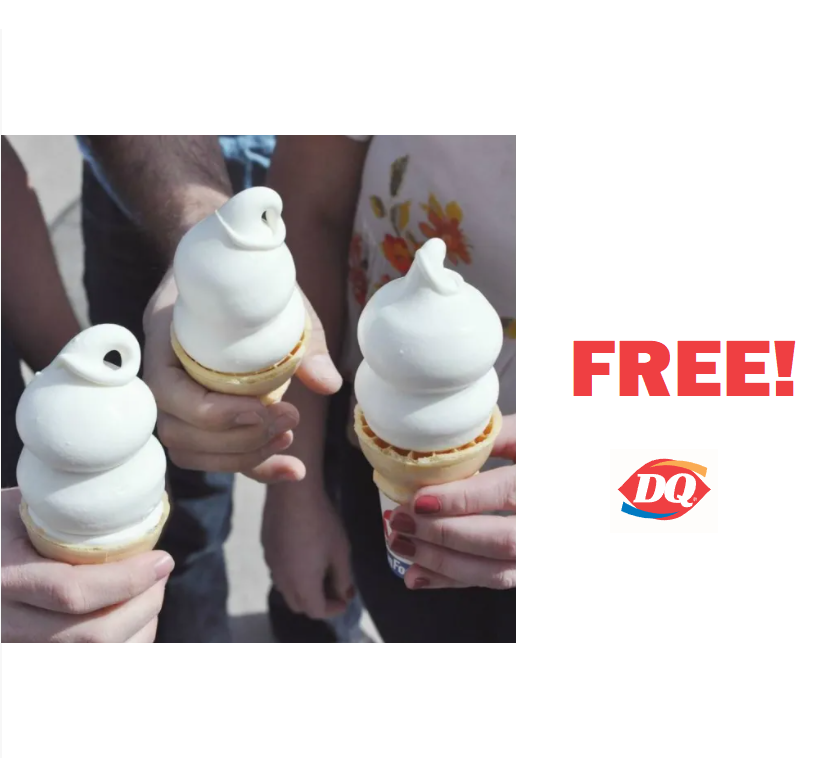 Image FREE Small Vanilla Cone At Dairy Queen