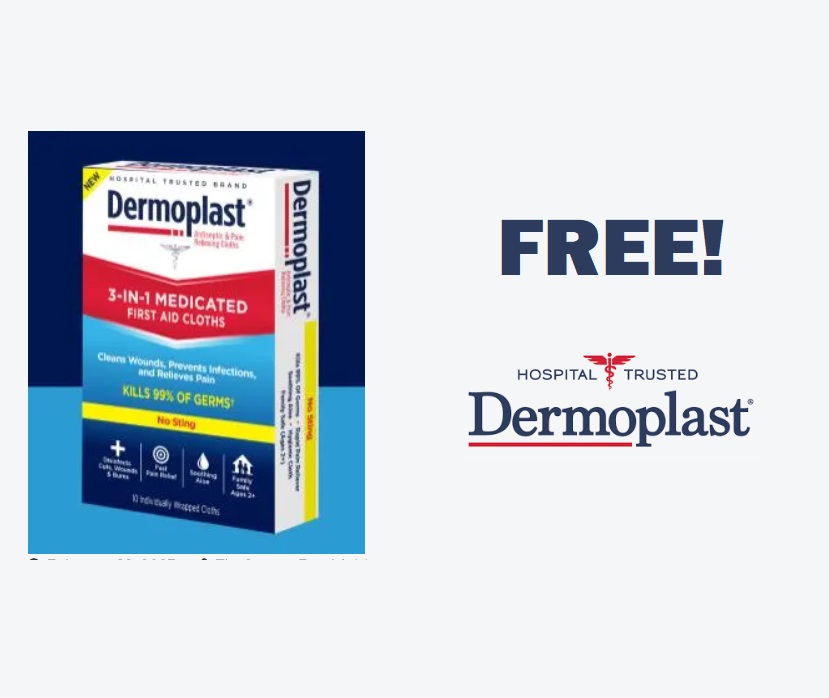 Image FREE Dermoplast 3-in-1 Medicated First Aid Cloths