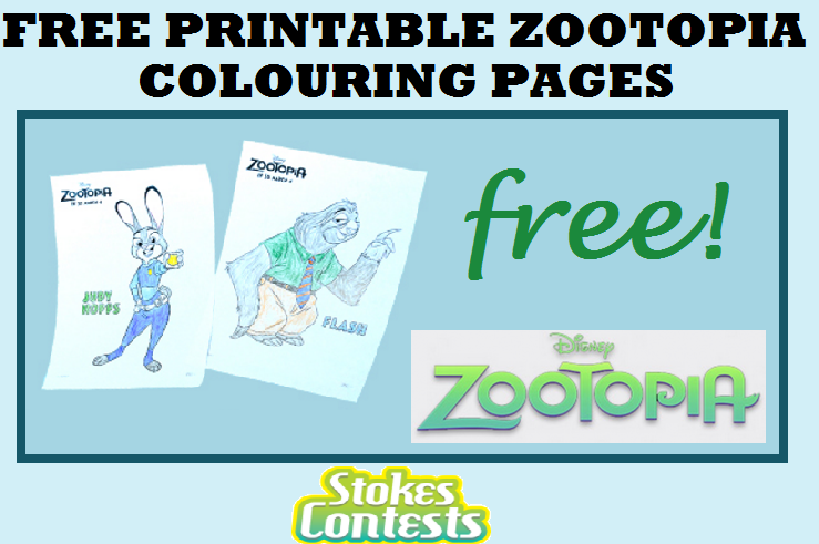 Image FREE Printable Zootopia Colouring Pages