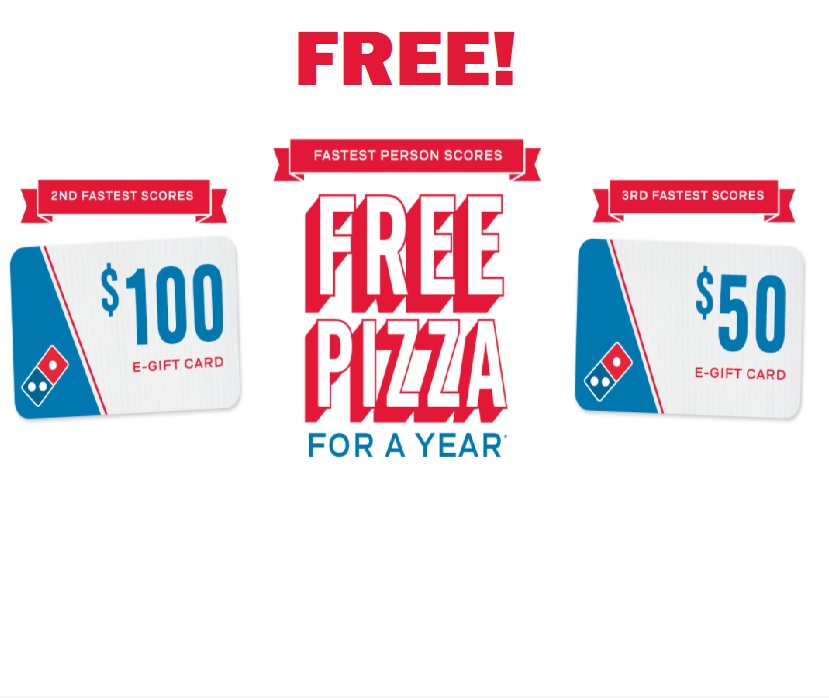 Image FREE $50-$500 Domino's Gift Cards 