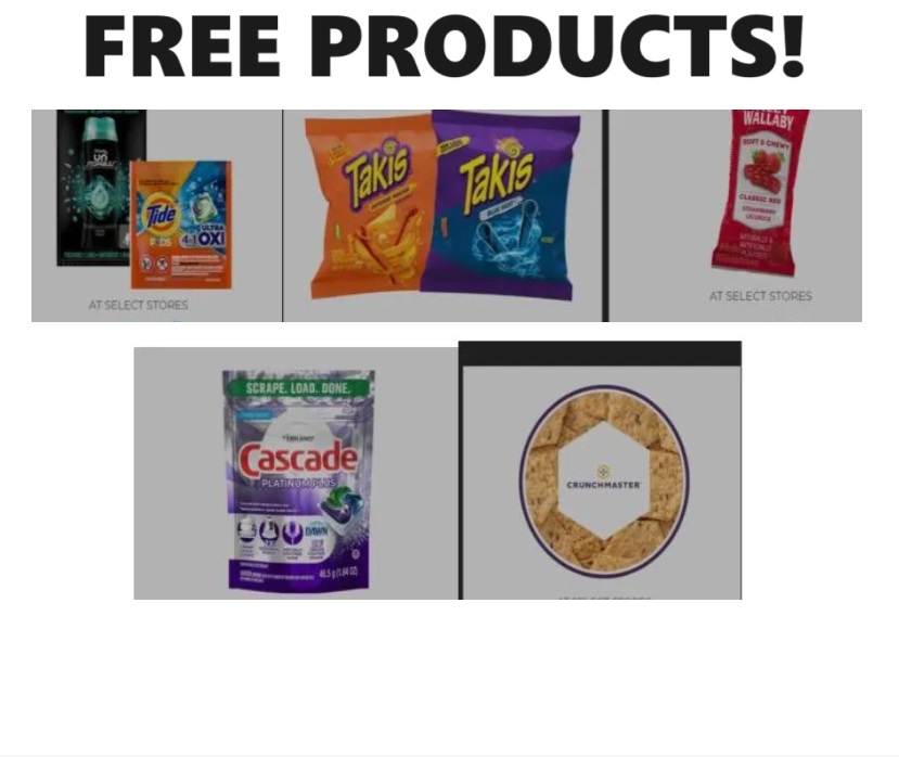 Image FREE Downy Unsoptables + Tide Pods, Takis Snacks, Wiley Wallaby Classic Red Licorice, Cascade Platium Plus, & Crunchmaster Crackers