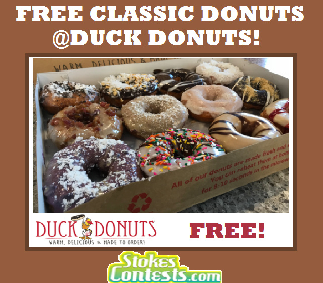 Image FREE Classic Donuts at Duck Donuts! TODAY ONLY!