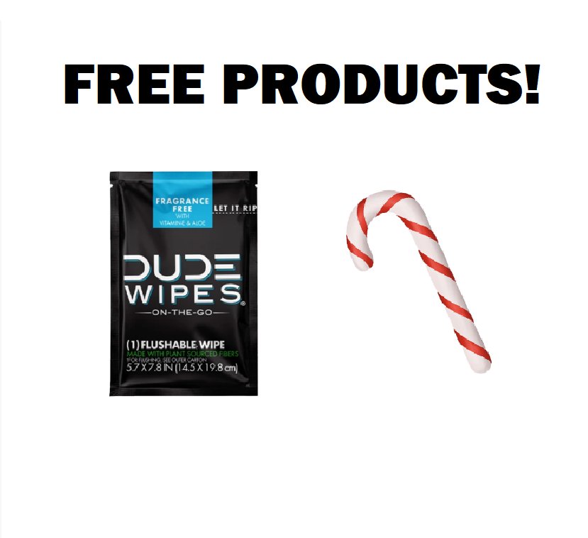 Image FREE Dude Wipes or Swiss Miss Candy Cane