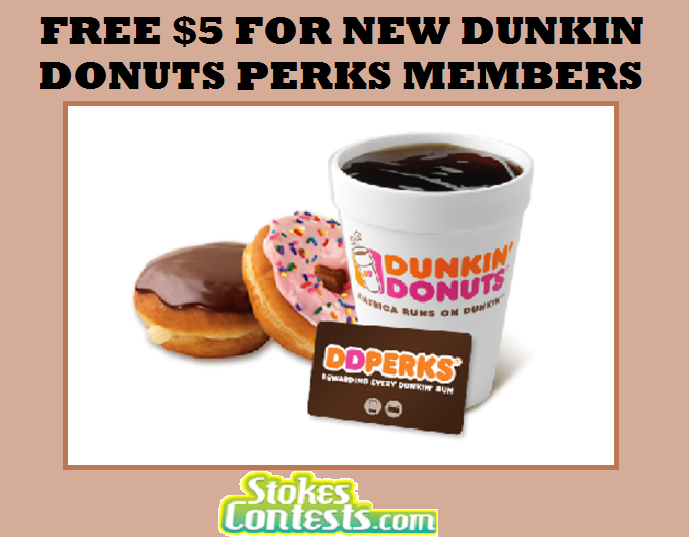 Image FREE $5 for New Dunkin Donuts Perks Members & MORE!