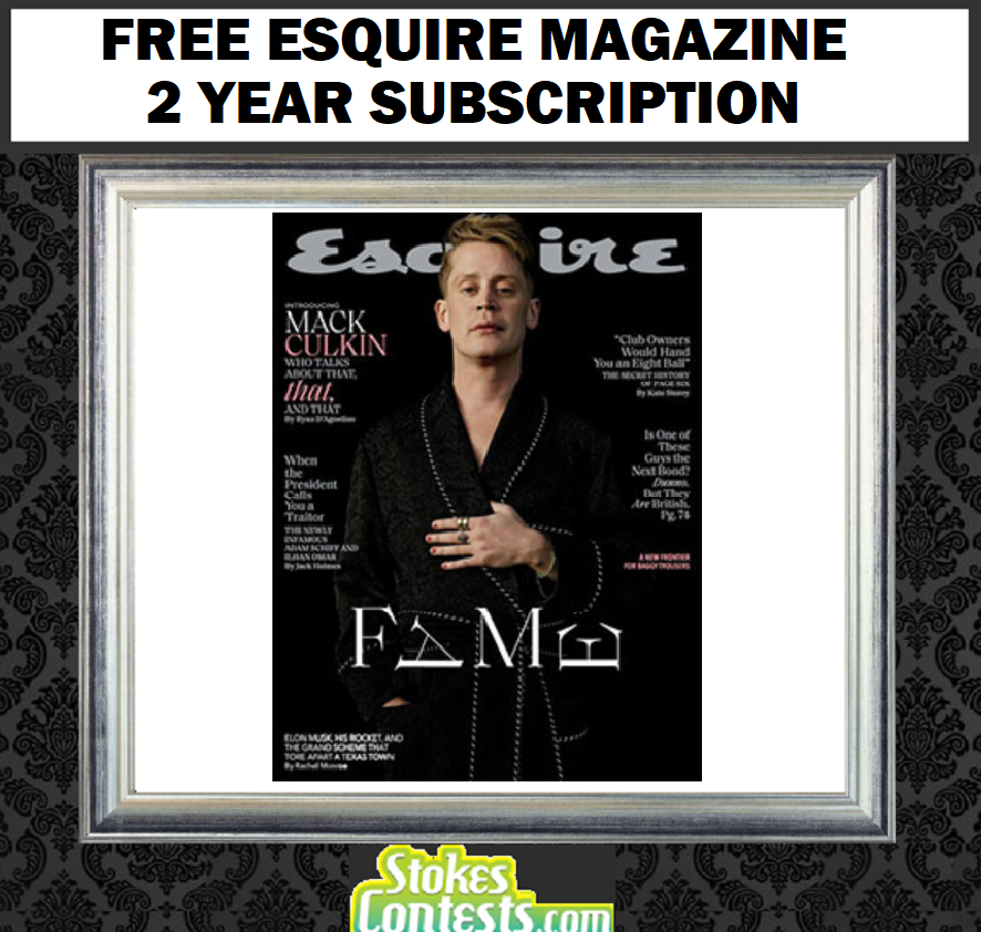 Image FREE Esquire Magazine 2 Year Subscription