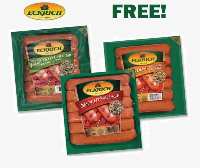 Image FREE Eckrich Smoked Sausage! TODAY ONLY!