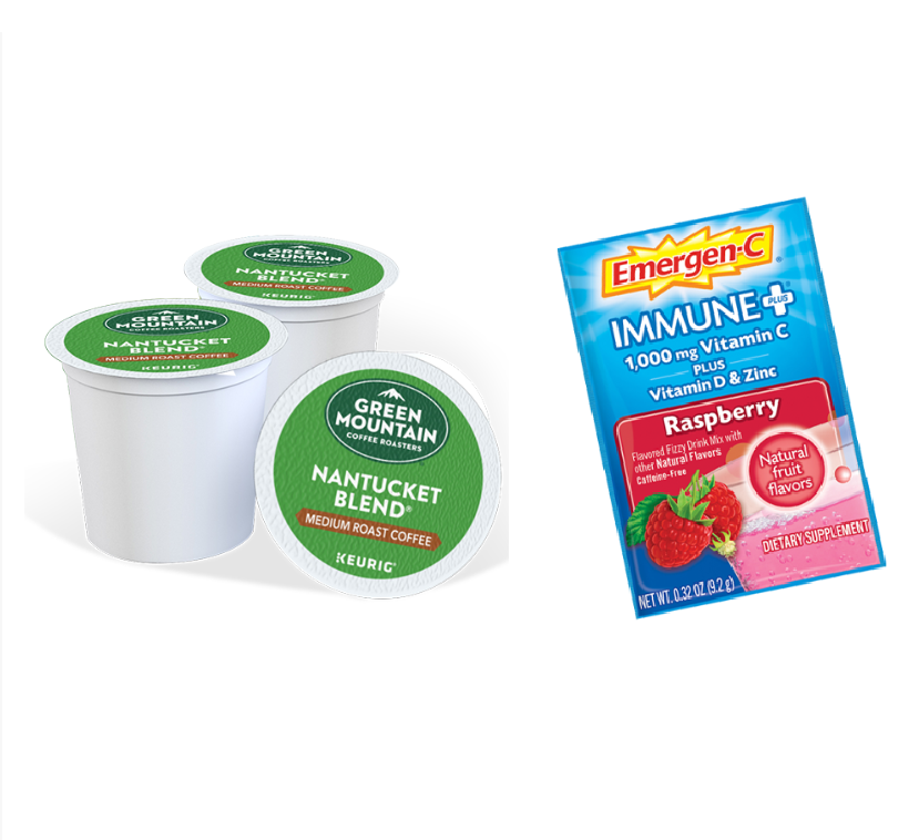 Image FREE Green Mountain Coffee Pods or Emergen-C Raspberry Immune +