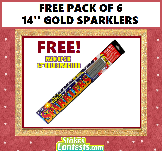 Image FREE Pack of Six 14'' Gold Sparklers