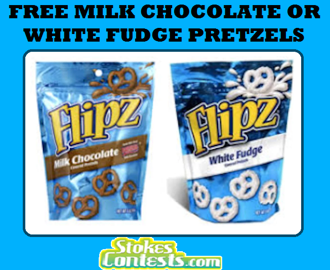 Image FREE Flipz Milk Chocolate or White Fudge Covered Pretzels 