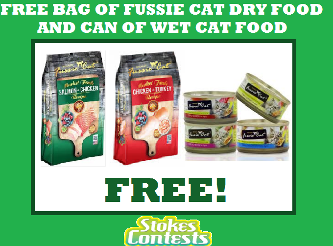 Image FREE Bag Fussie Dry Cat Food and Can of Wet Cat Food