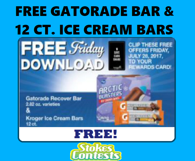 Image FREE Gatorade Protein Bar & FREE 12 Ct. Ice Cream Bars TODAY ONLY!