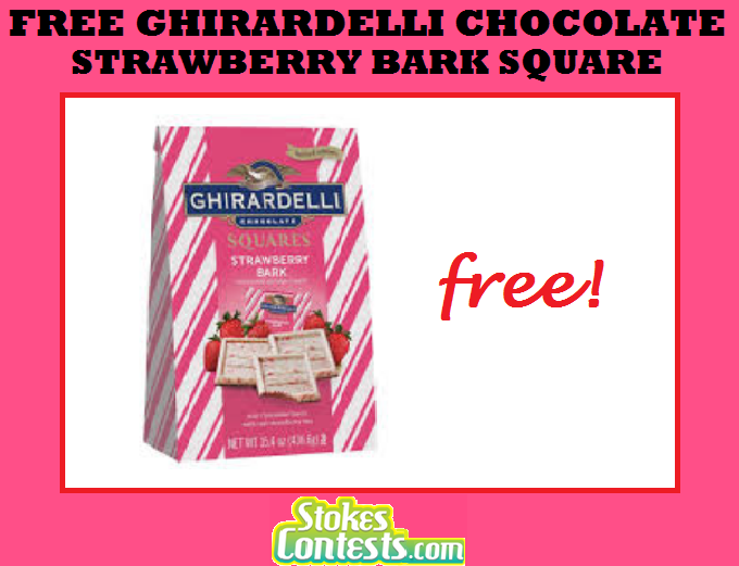 Image FREE Ghirardelli Chocolate Strawberry Bark Square TODAY ONLY!