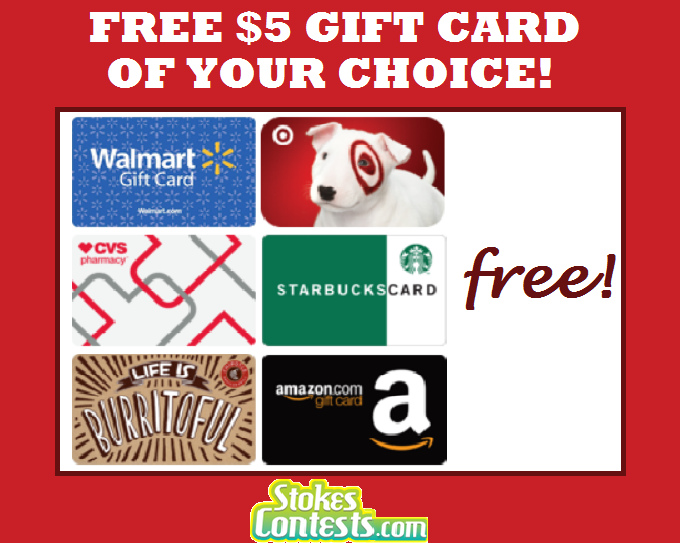 Image FREE $5 Gift Card of your choice!