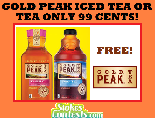 Image Gold Peak Iced Tea or Tea for ONLY 99 CENTS!