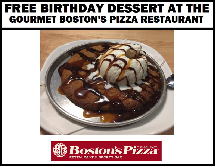 Image FREE Dessert on Your Birthday at The Gourmet Boston's Pizza Restaurant & Sports Bar