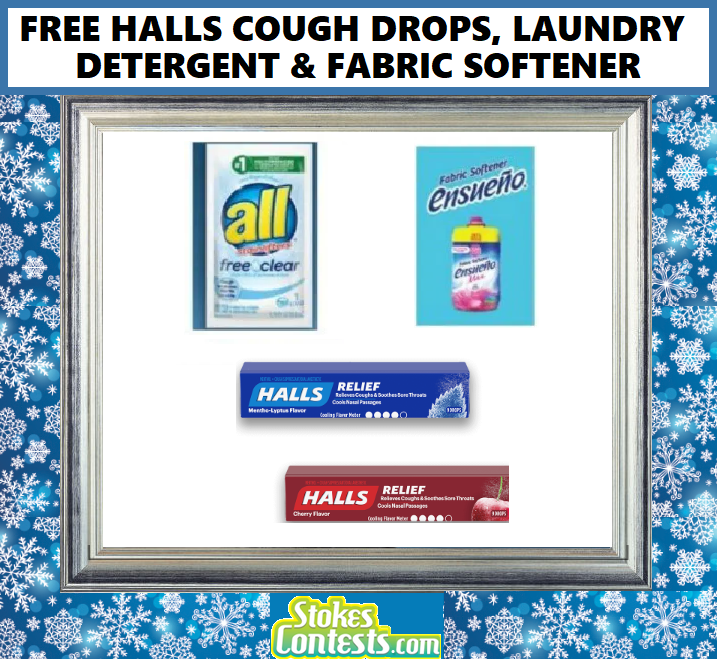 Image FREE Halls Cough Drops, All Free Clear Liquid Laundry Detergent or Ensueno Max Fabric Softener