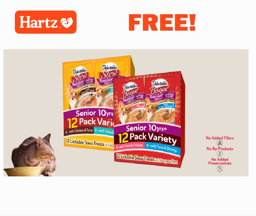 Image FREE Pack of Hartz Senior Cat Treats 