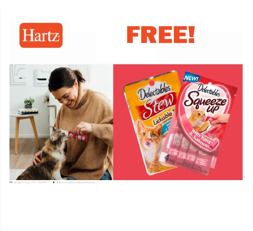 Image FREE Hartz Delectables Squeeze Up Treats Or Hartz Delectables Lickable Treats