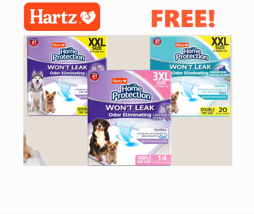 Image FREE Hartz Home Protection Odor Eliminating Dog Pads