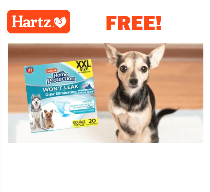 Image FREE Hartz Home Protection Odor Eliminating Mountain Fresh Scent XXL Dog Pads