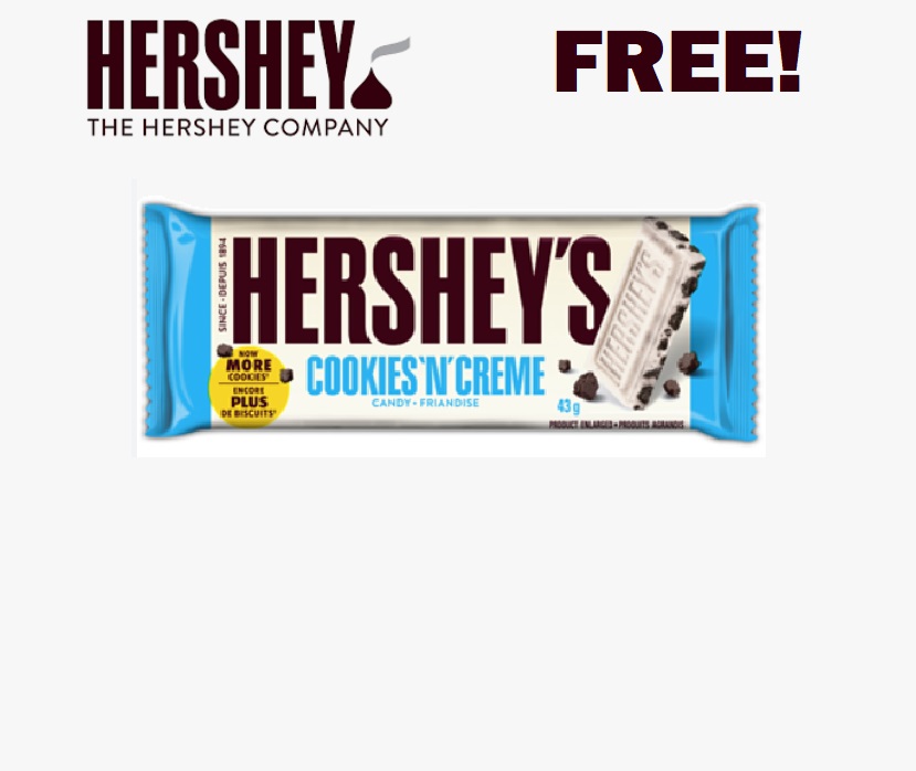 Image FREE Hershey’s Cookies ‘N’ Creme Candy Bar