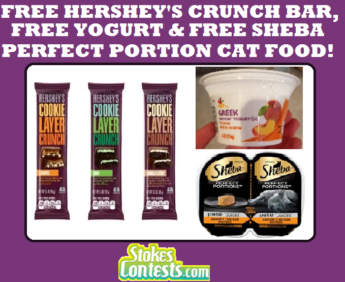 Image FREE Hershey Cookie Layer Crunch Bar, FREE Stop & Shop Yogurt, & FREE Sheba Perfect Portions Cat Food TODAY ONLY!