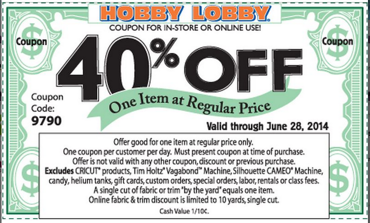 Image Hobby Lobby: 40% Off One Regular Priced Item