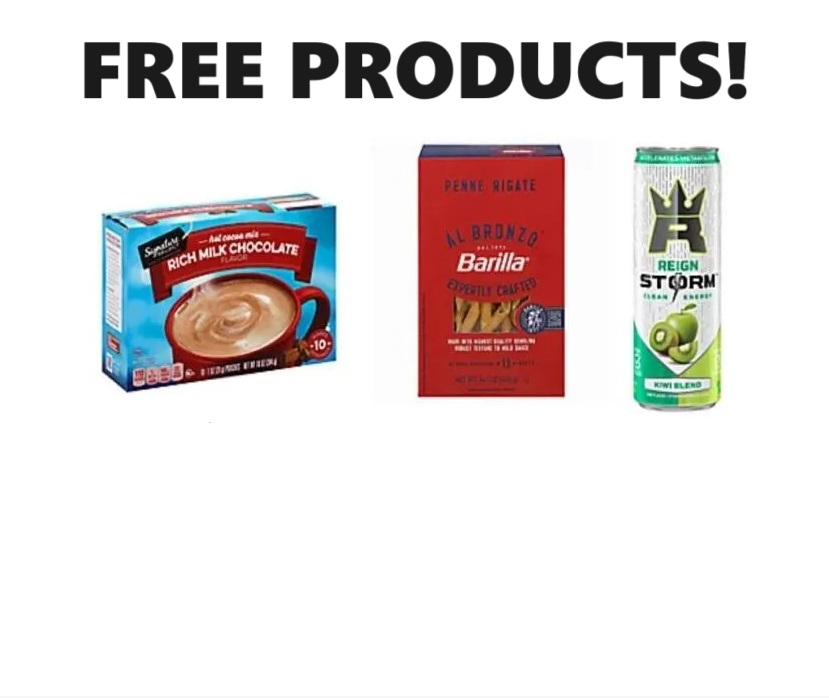 Image FREE Hot Cocoa, Barilla Pasta & Reign Storm Energy Drink