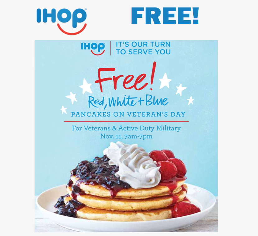 Image FREE Pancakes for Veterans at IHop