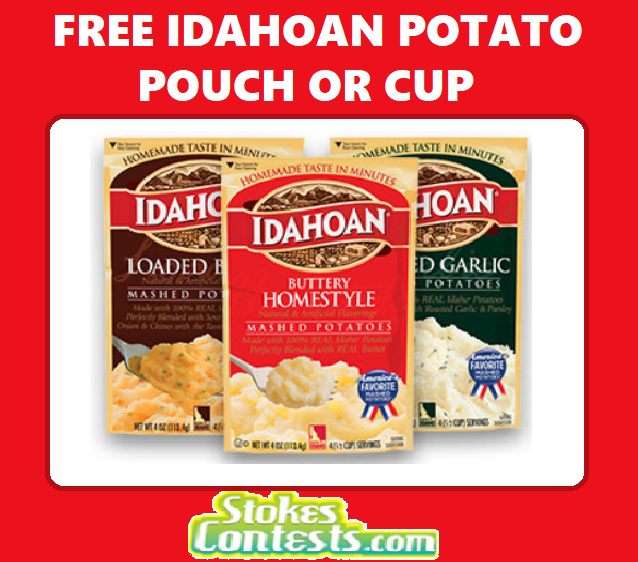 Image FREE Idahoan Potato Pouch or Cup TODAY ONLY!